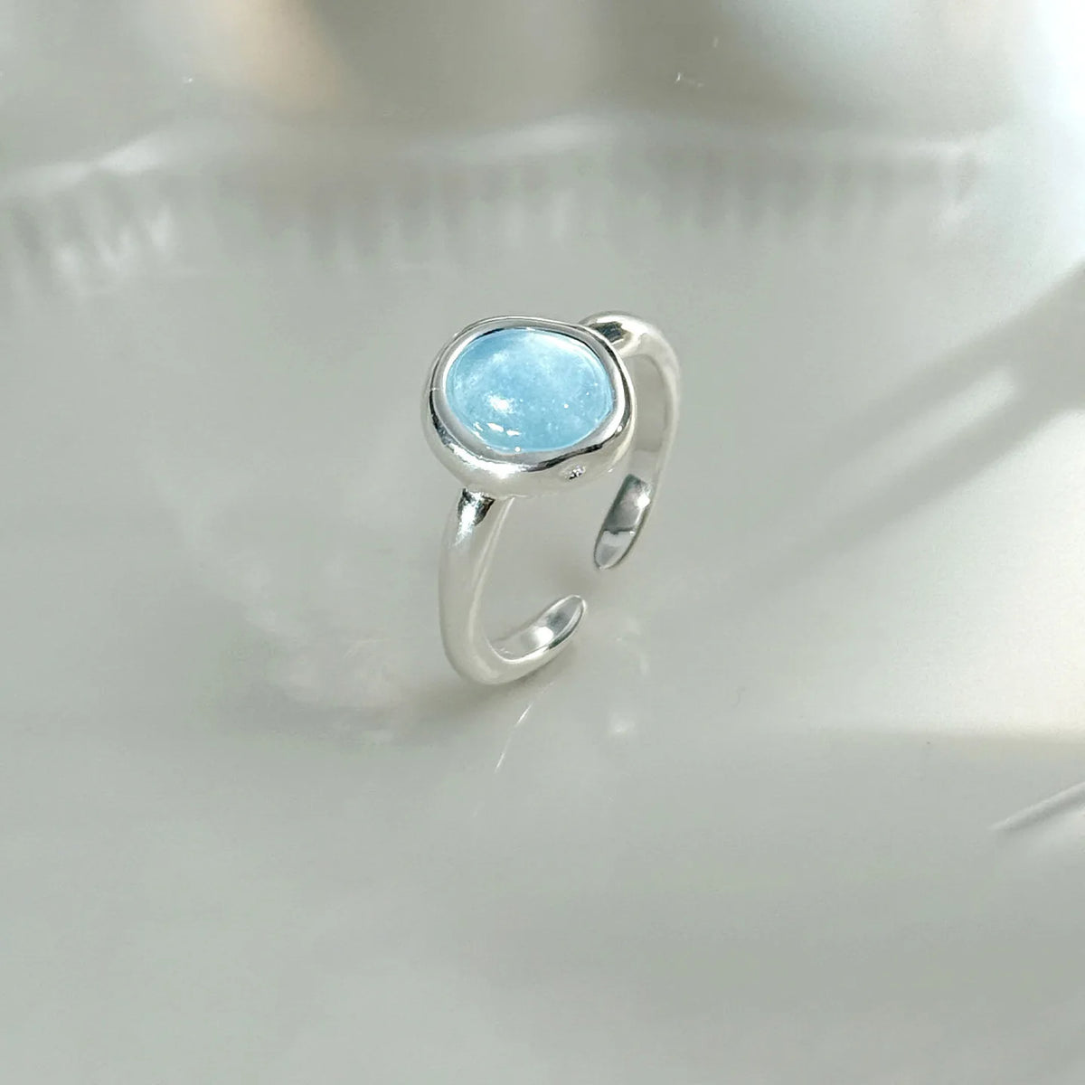 Sam Panda 925 Sterling Silver Simple Vintage Big Ball Ring