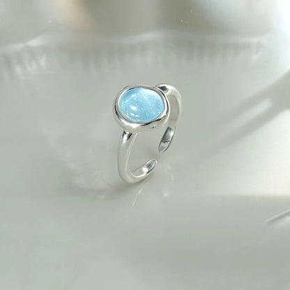 Sam Panda 925 Sterling Silver Simple Vintage Big Ball Ring